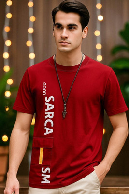 Autna Printed Men Round Neck Red T-Shirt