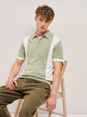 THE BEAR HOUSE Colorblock Men Polo Neck Multicolor T-Shirt