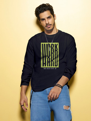 BEWAKOOF Printed Men Round Neck Black T-Shirt
