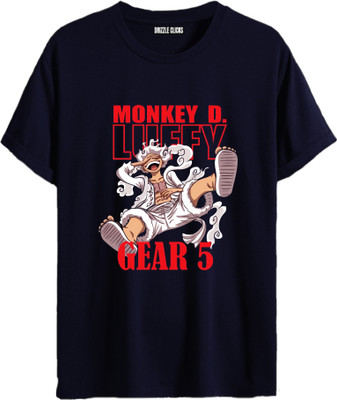 DRIZZLE CLICKS Printed Men Round Neck Reversible Dark Blue T-Shirt
