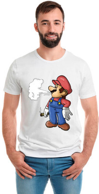 SmarTee Street Printed Men Round Neck White T-Shirt