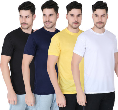 HOC Solid Men Round Neck Multicolor T-Shirt