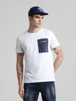 JACK & JONES Printed Men Round Neck White T-Shirt