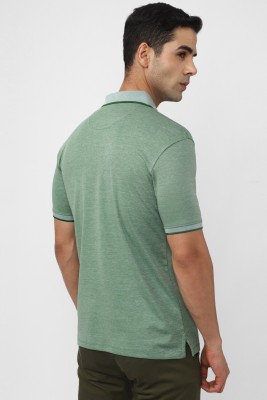 PETER ENGLAND Self Design Men Polo Neck Green T-Shirt