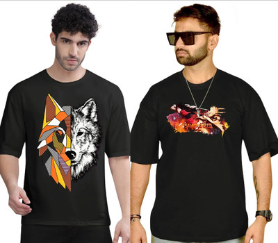 THE MOLE MAN Printed Men Round Neck Black T-Shirt