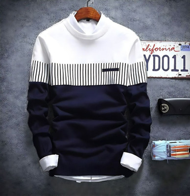 StyleFlick Printed Men Round Neck Navy Blue T-Shirt