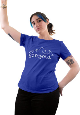 Fighterhero Graphic Print Women Round Neck Blue T-Shirt