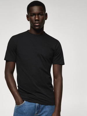 RULEDBYSUN Solid Men Round Neck Black T-Shirt