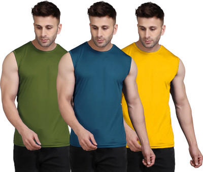 UDI n ADI Solid Men Round Neck Multicolor T-Shirt