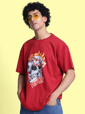 Bene Kleed Graphic Print Men Round Neck Red T-Shirt