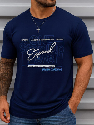 SCUBA Printed Men Round Neck Dark Blue T-Shirt