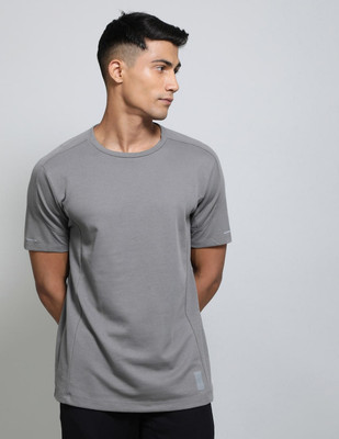 JOCKEY Self Design Men Round Neck Grey T-Shirt