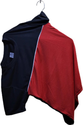 Marvent Dk Women Colorblock Women Round Neck Red, Black T-Shirt