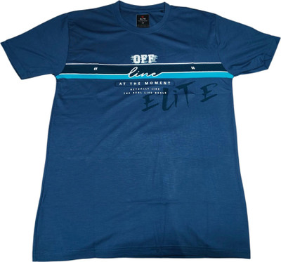 faizan fashion Solid Men Round Neck Blue T-Shirt