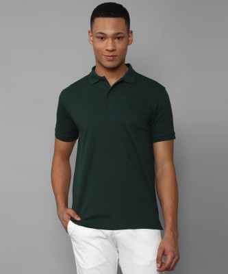 Allen Solly Solid Men Polo Neck Green T-Shirt