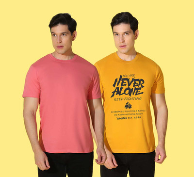 WOOSTRO Typography, Solid Men Round Neck Multicolor T-Shirt