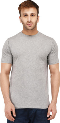New Trends Collection Self Design Men Round Neck Grey T-Shirt