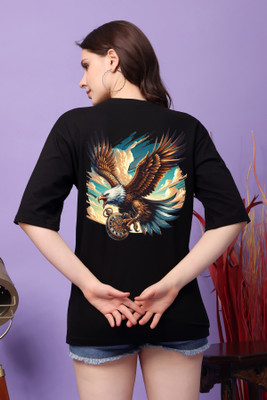 CORSICA Graphic Print Women Round Neck Black T-Shirt