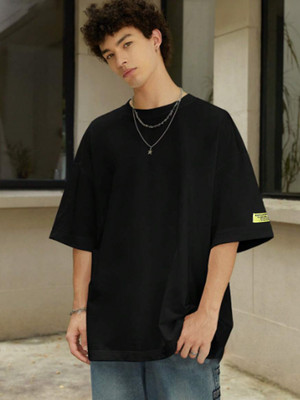 RIGO Printed Men Round Neck Black T-Shirt