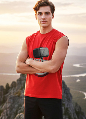 LIME Graphic Print Men Round Neck Red T-Shirt