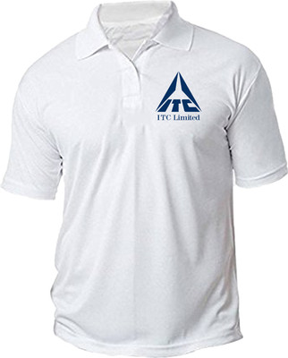 GoobyDooby Self Design Men Polo Neck White T-Shirt
