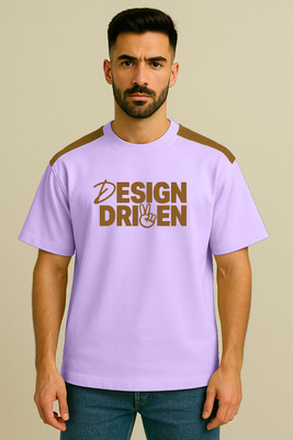 Culish Trend Graphic Print Men Round Neck Purple T-Shirt