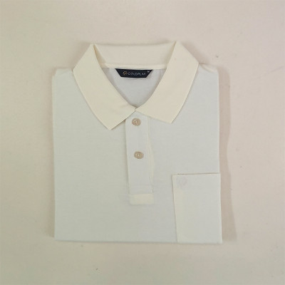 COLORTRAIT Solid Men Polo Neck White T-Shirt