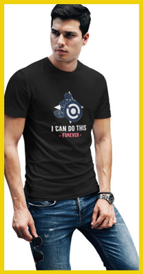 Streetfluencer Printed Men Round Neck Black T-Shirt