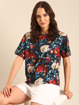 Marca Disati Graphic Print Women Round Neck Black T-Shirt