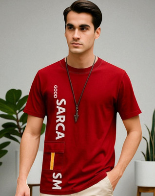 Autna Printed Men Round Neck Red T-Shirt