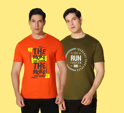 WOOSTRO Typography Men Round Neck Multicolor T-Shirt