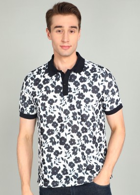 Ted Baker Floral Print Men Polo Neck Multicolor T-Shirt