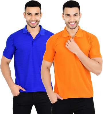 KEOTI Solid Men Polo Neck Multicolor T-Shirt