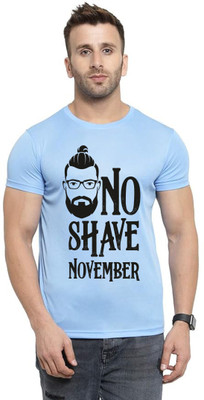 LuvCare Printed Men Round Neck Blue T-Shirt