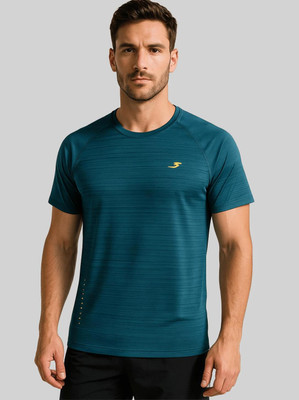 Sportz Fit Solid Men Round Neck Green T-Shirt