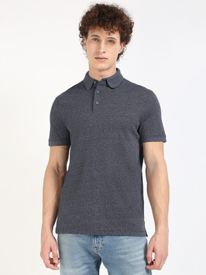 TOMMY HILFIGER Solid Men Polo Neck Blue T-Shirt