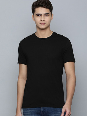 RULEDBYSUN Solid Men Round Neck Black T-Shirt