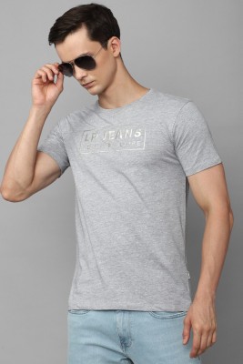 LOUIS PHILIPPE Self Design Men Round Neck Grey T-Shirt