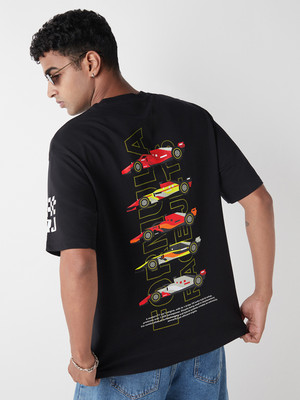 BEWAKOOF Graphic Print Men Round Neck Black T-Shirt