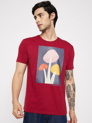 Kook N Keech Graphic Print Men Round Neck Maroon T-Shirt