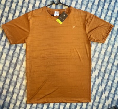 Ockler Striped Men Round Neck Brown, Yellow, Dark Blue T-Shirt