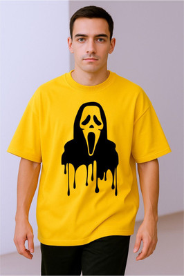 BLOSSOMTRADER Graphic Print Men Round Neck Yellow T-Shirt