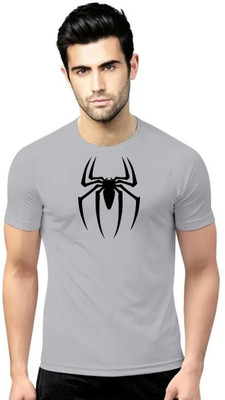 ManGOD Printed Men Round Neck Grey T-Shirt