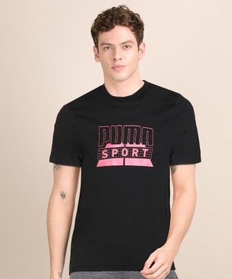 PUMA Typography Men Round Neck Black T-Shirt