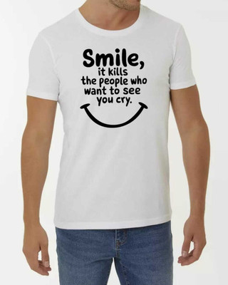 RBT Typography, Solid Men Round Neck White T-Shirt