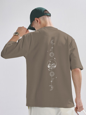 NOBERO Printed Men Crew Neck Grey T-Shirt