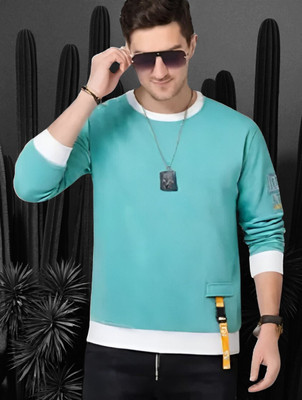 TrendShaper Printed Men Round Neck Green T-Shirt