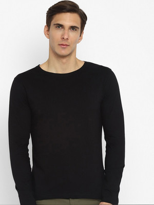 London Crew Solid Men Round Neck Black T-Shirt