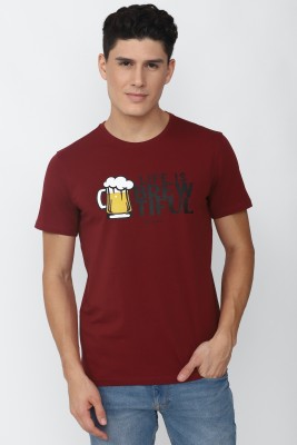 Simon Carter London Graphic Print Men Round Neck Maroon T-Shirt