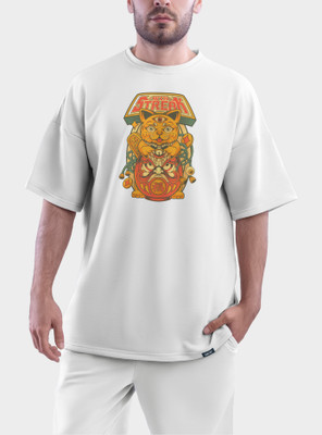 Hippie Shippie Graphic Print Men Round Neck White T-Shirt